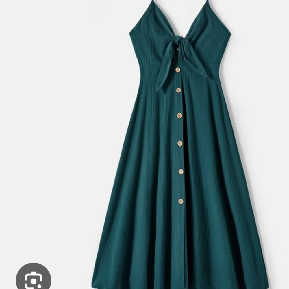 Elegant Teal Halter Dress